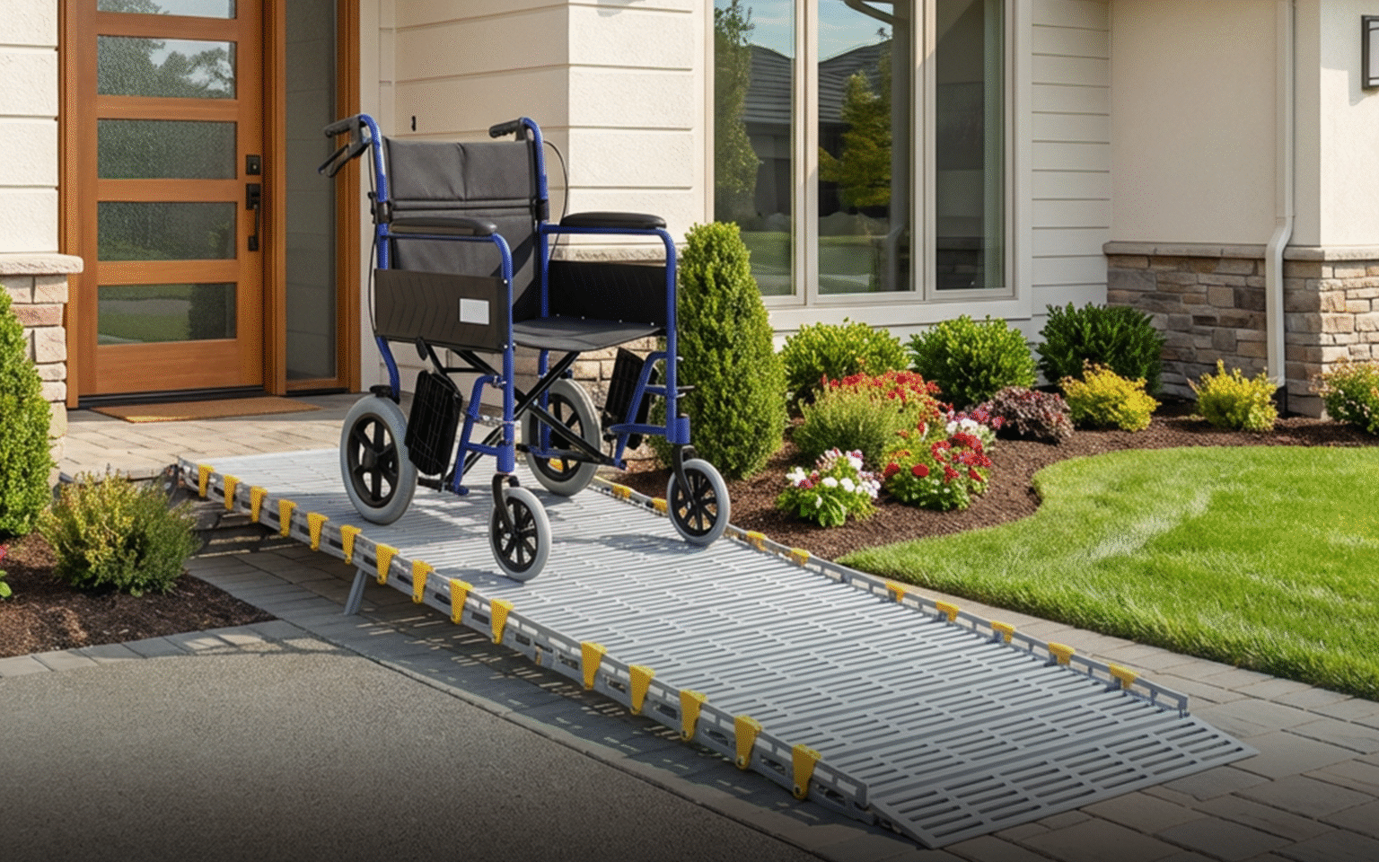 Portable wheelchair ramp